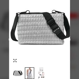 DKNY SILVER Mack East West Crossbody bag